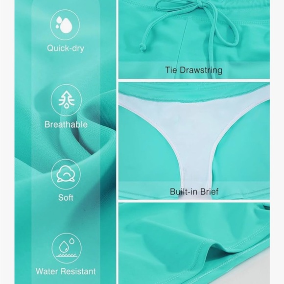 Womens 3" Waistband Swimsuit Bottom Boy Shorts Swimming Panty - Picture 5 of 5